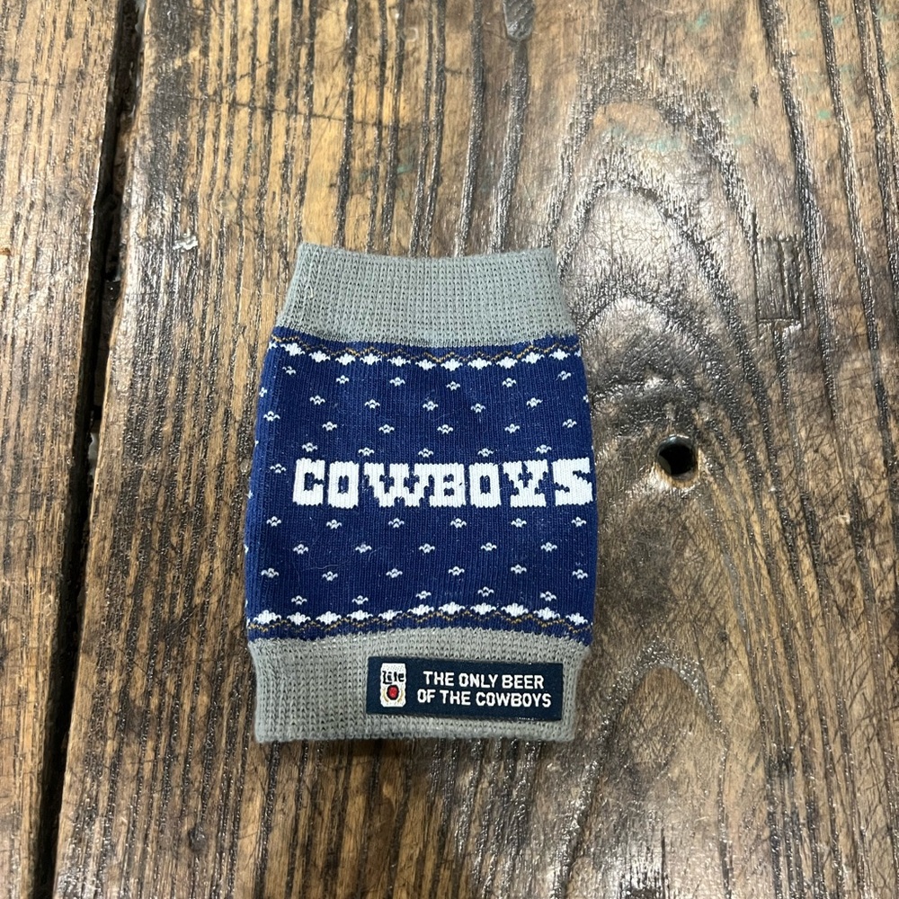 Dallas Cowboys Blue and Gray Miller Lite Bottle Sweater Koozie